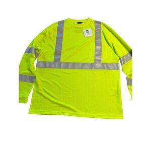 Tri-Mountain Reflective T-Shirt Size L Yellow/Silver NWT